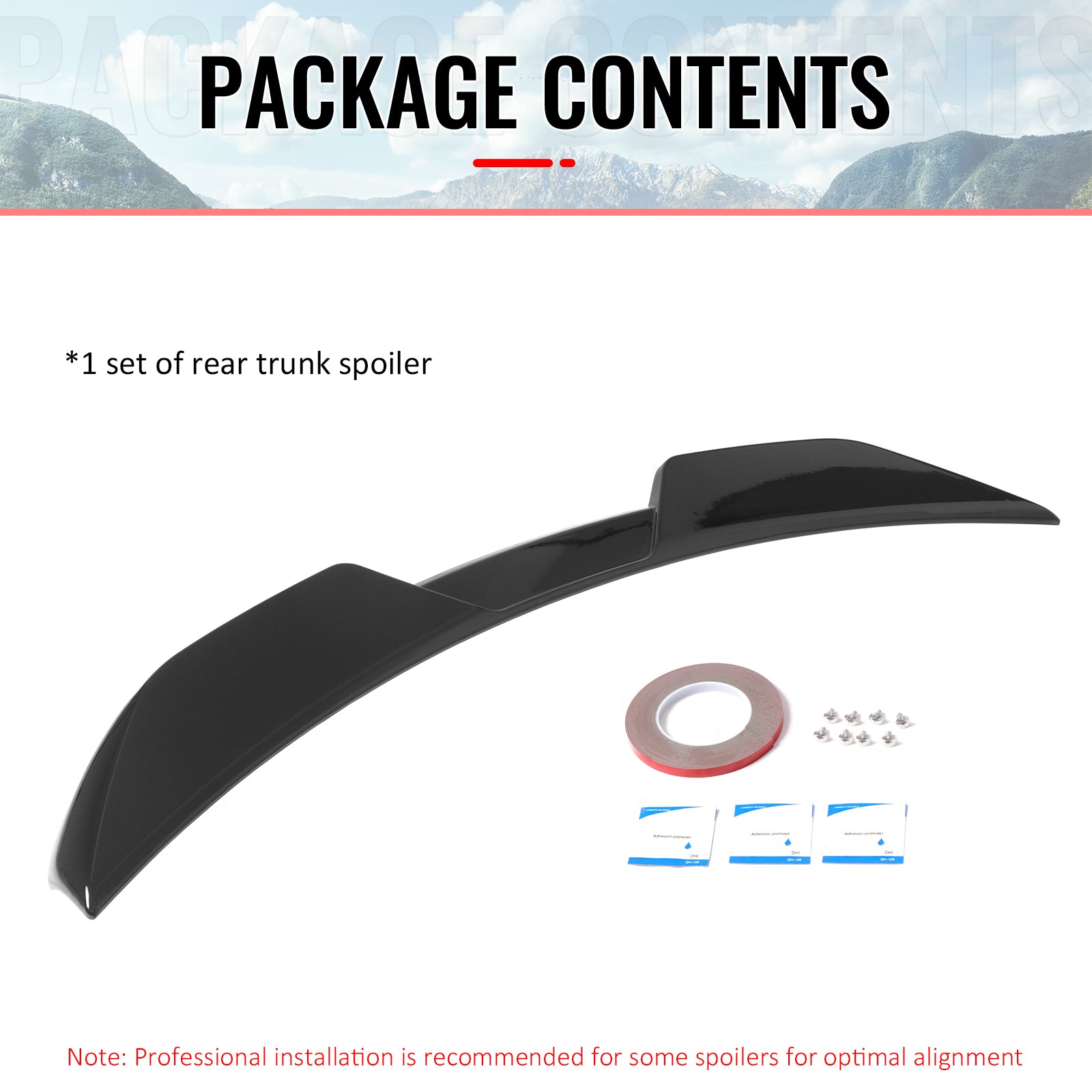 Fits 11-23 Chrysler 300 Sedan Trunk Spoiler Gloss Black M Style Rear Wing ABS