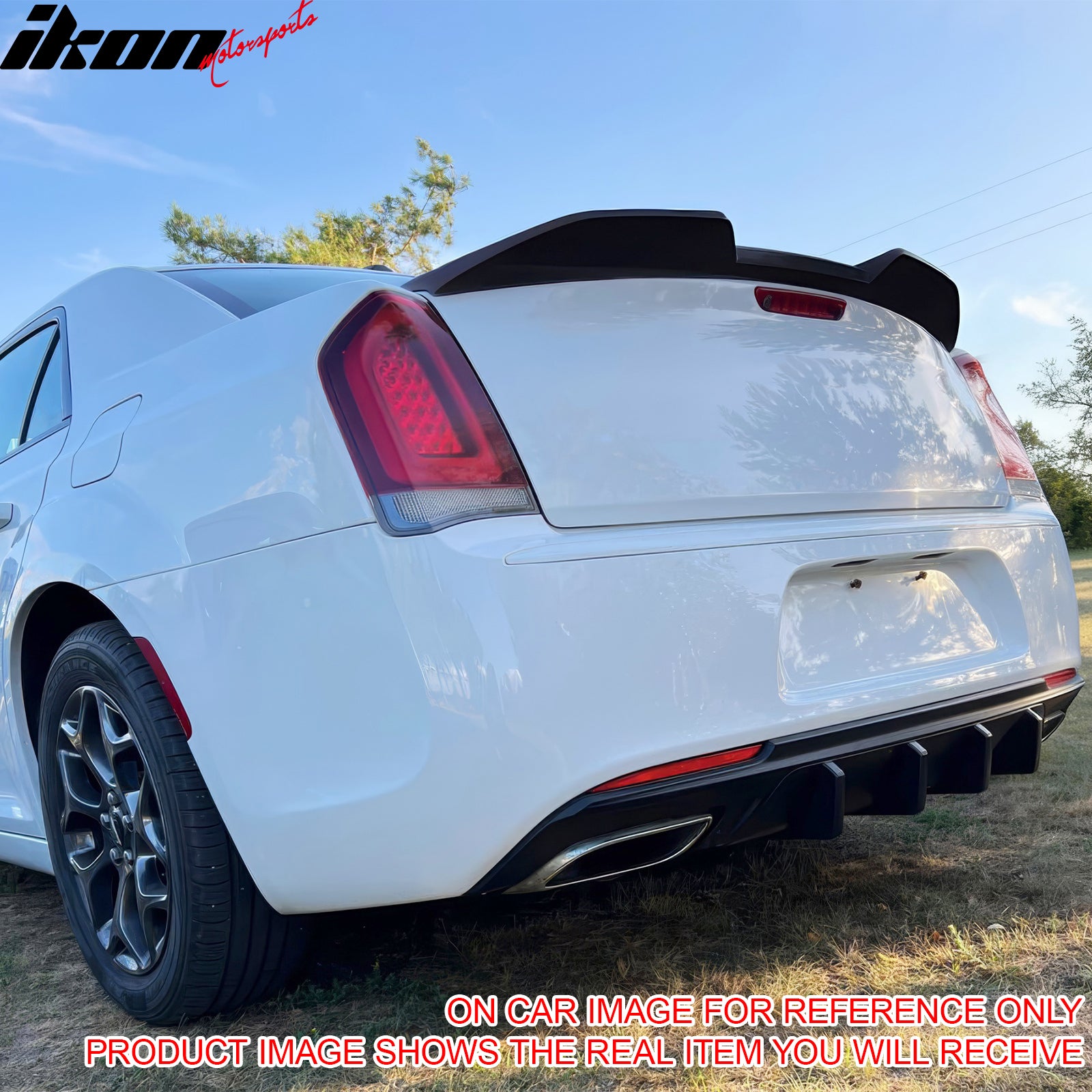 Fits 11-23 Chrysler 300 Sedan Trunk Spoiler Gloss Black M Style Rear Wing ABS