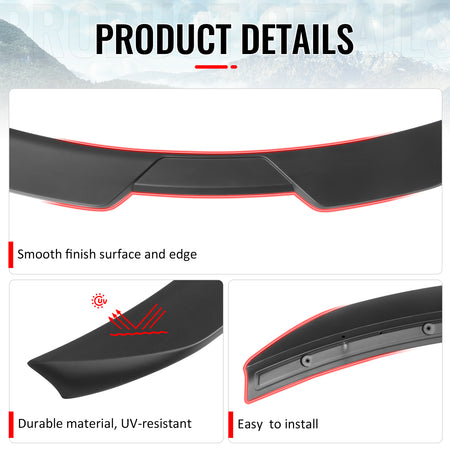 Fits 11-23 Chrysler 300 Sedan Trunk Spoiler Matte Black M Style Rear Wing ABS