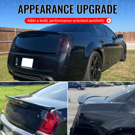 Fits 11-23 Chrysler 300 SRT Style Rear Trunk Spoiler Wing Lip Gloss Black ABS