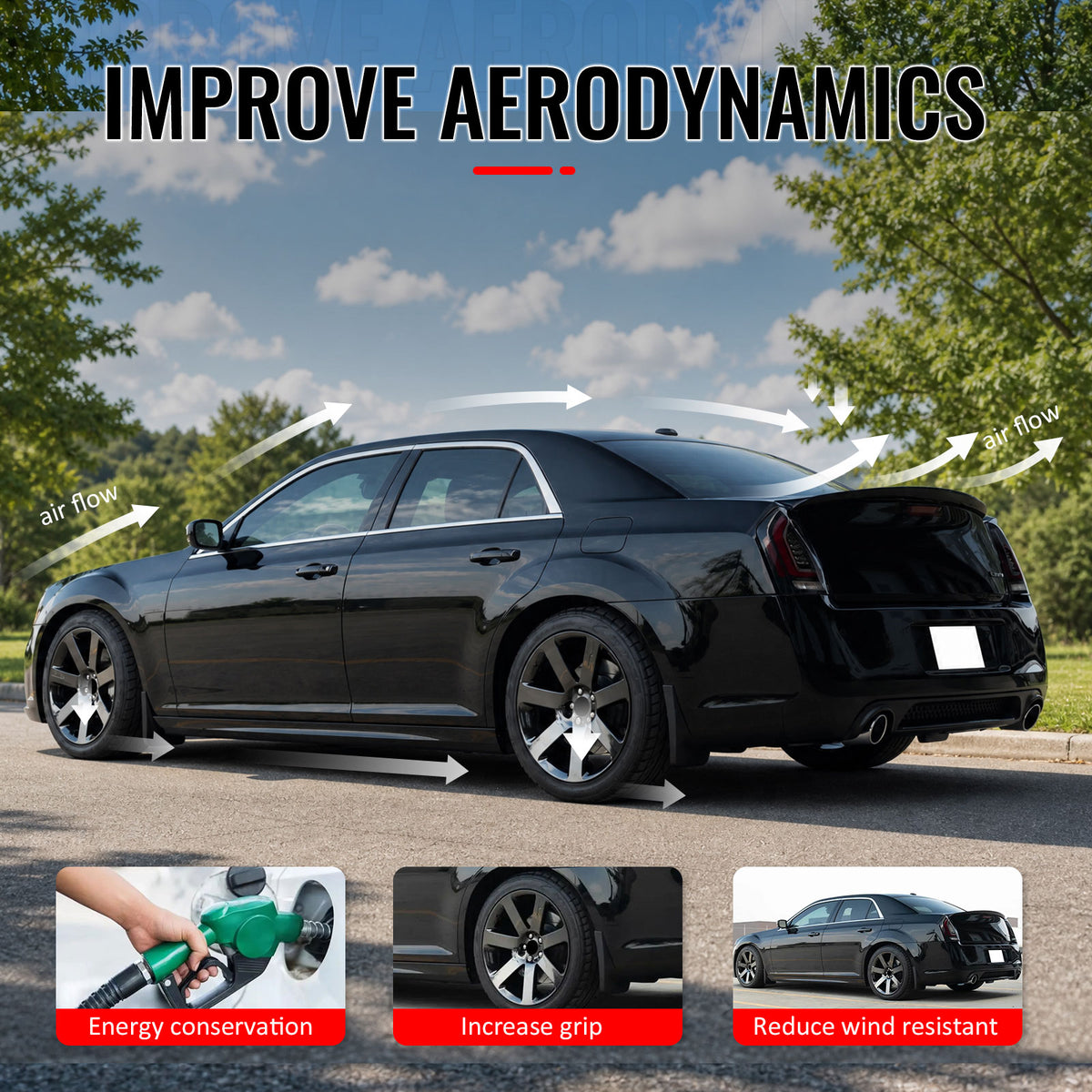 Fits 11-23 Chrysler 300 SRT Style Rear Trunk Spoiler Wing Lip Gloss Black ABS