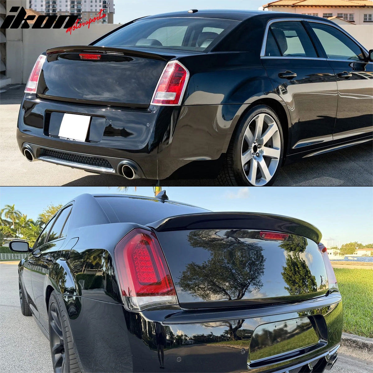 Fits 11-23 Chrysler 300 SRT Style Rear Trunk Spoiler Wing Lip Gloss Black ABS