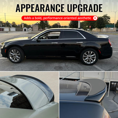 Fits 11-23 Chrysler 300/300C Rear Trunk Boot Spoiler Wing Lip ABS Gloss Black