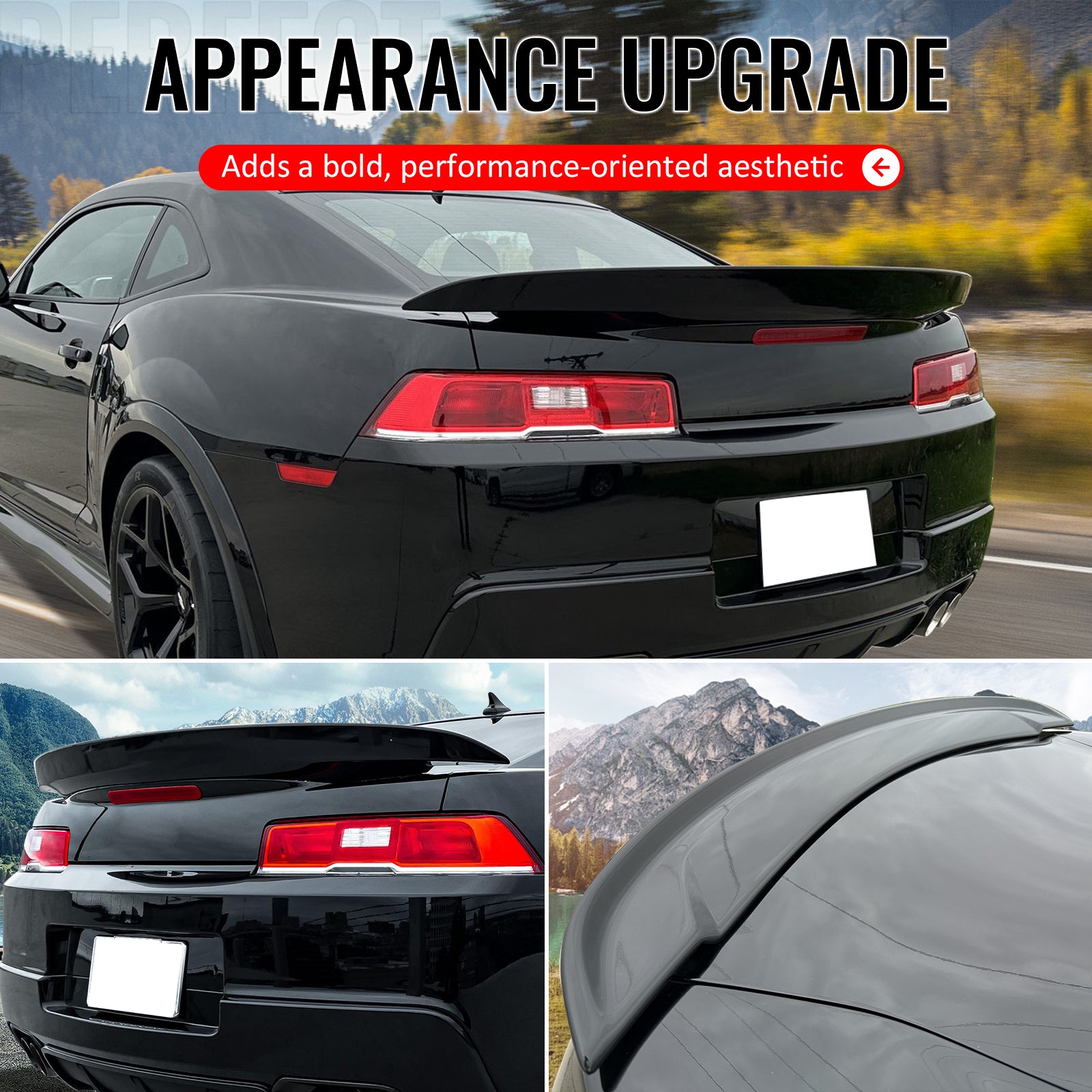 For 14-15 Chevrolet Camaro Z28 Coupe OE Style Gloss Black Rear Trunk Spoiler ABS