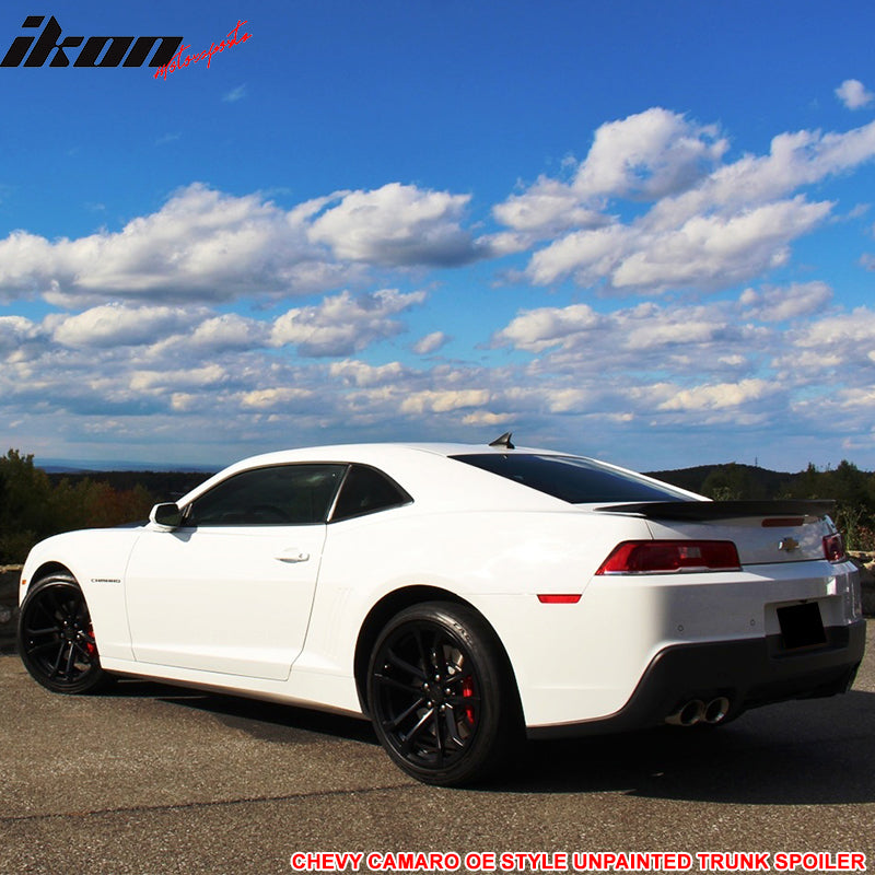 Compatible With 2014-2015 Chevy Camaro Factory Style Low Blade Trunk Spoiler Wing - ABS