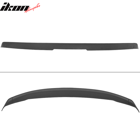 IKON MOTORSPORTS, Trunk Spoiler Compatible with 2016-2024 Chevrolet Camaro, OE Factory Style Unpainted Black ABS Plastic Rear Trunk Lid Spoiler Wing Lip 3PCS