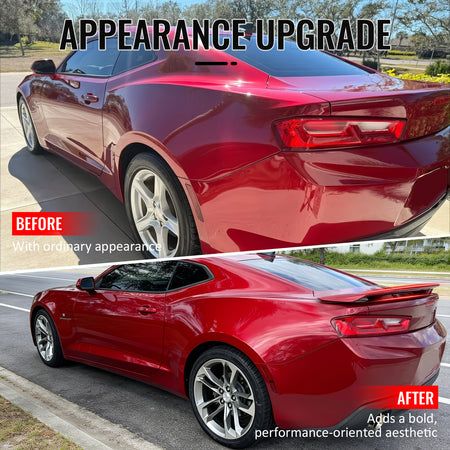 Fits 16-24 Chevrolet Camaro 2DR ZL1 Style Unpainted Black Rear Trunk Spoiler ABS