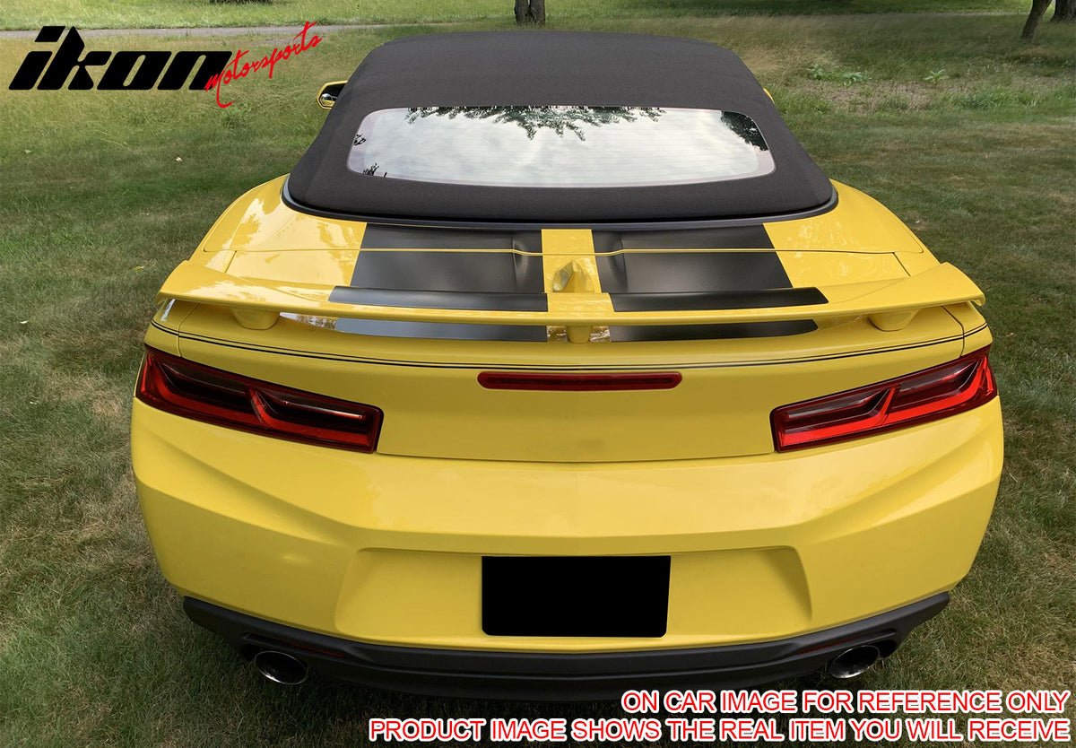 Fits 16-24 Chevrolet Camaro 2DR ZL1 Style Unpainted Black Rear Trunk Spoiler ABS