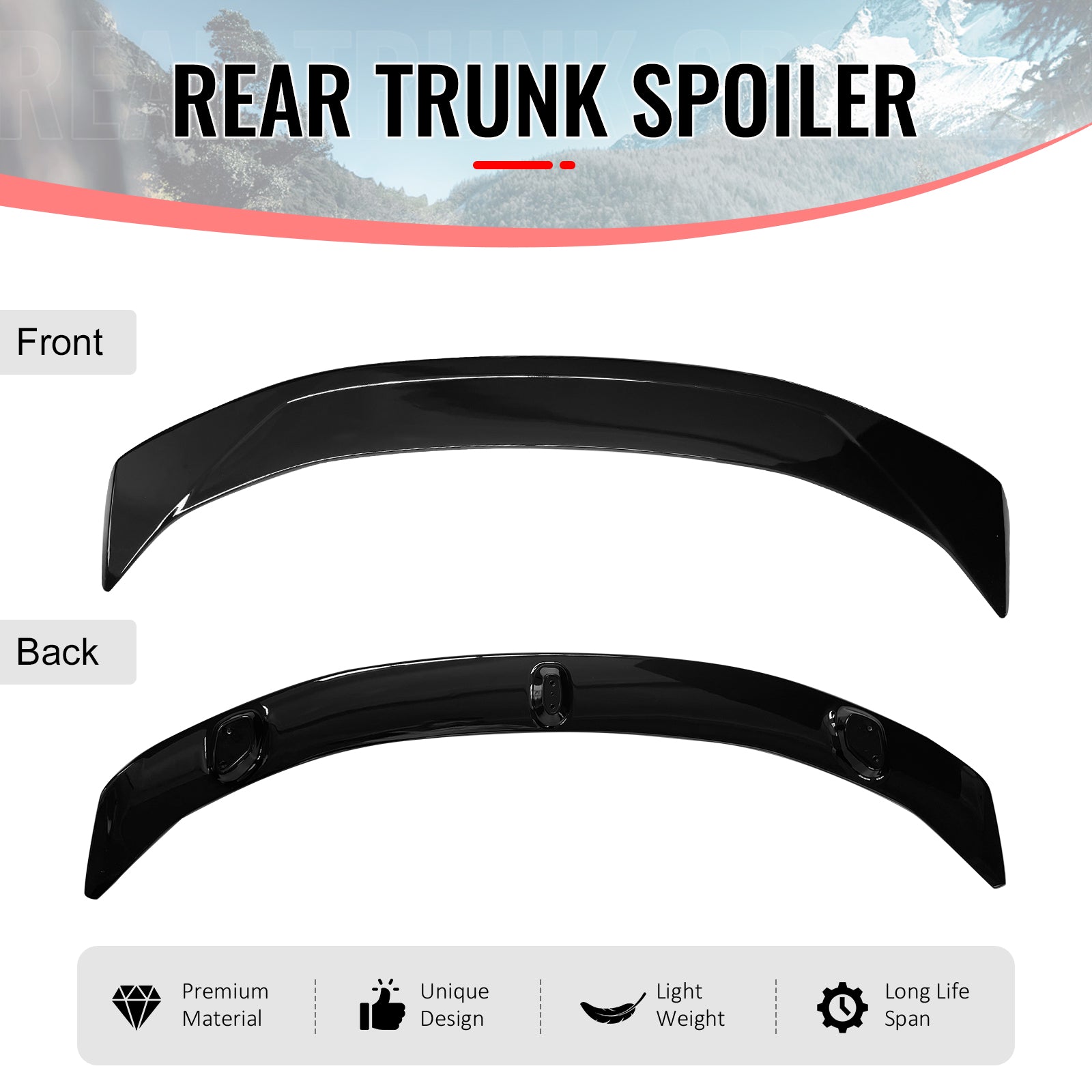 Fits 16-24 Chevrolet Camaro 2DR ZL1 Style Gloss Black Rear Trunk Spoiler ABS