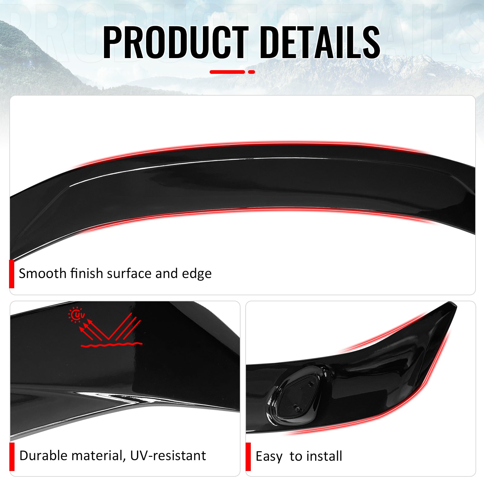 Fits 16-24 Chevrolet Camaro 2DR ZL1 Style Gloss Black Rear Trunk Spoiler ABS