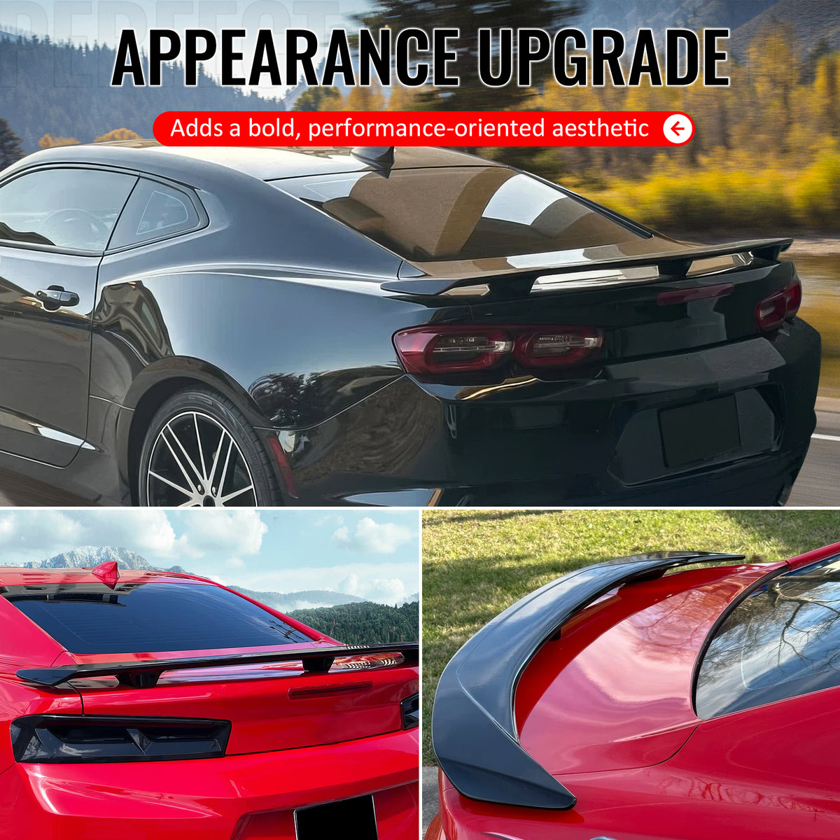 Fits 16-24 Chevrolet Camaro 2DR ZL1 Style Gloss Black Rear Trunk Spoiler ABS