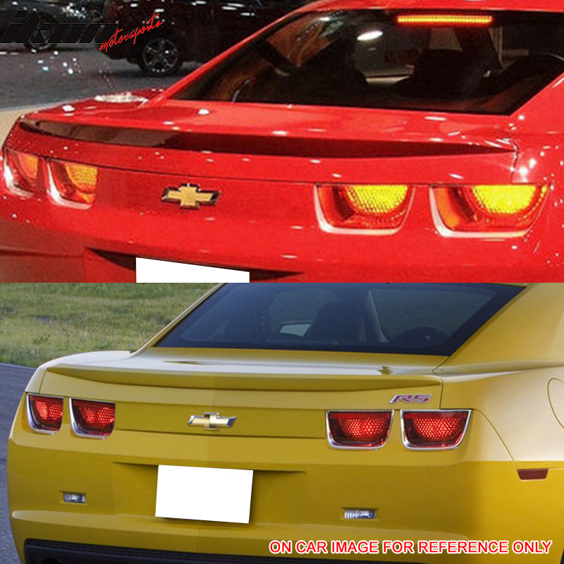 Pre-painted Trunk Spoiler Compatible With 2010-2013 Chevy Camaro, Factory Style ABS Painted # WA8555 Black Trunk Boot Lip Spoiler Wing Add On Deck Lid By IKON MOTORSPORTS, 2011 2012