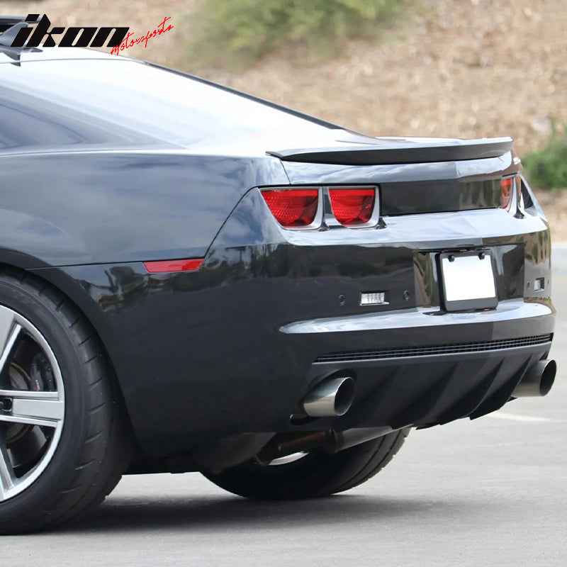 Trunk Spoiler Compatible With 2010-2013 Chevy Camaro, Factory Style ABS Unpainted Trunk Boot Lip Spoiler Wing Add On Deck Lid By IKON MOTORSPORTS, 2011 2012