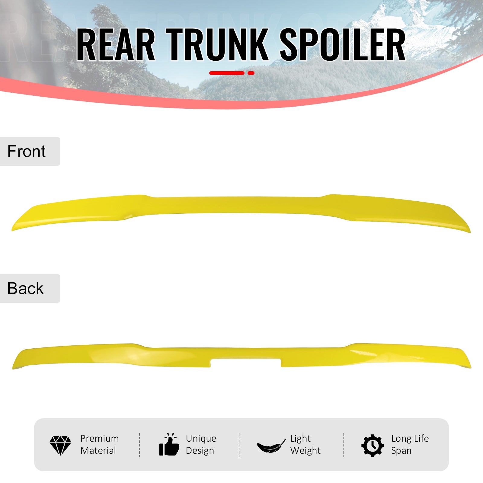 Fits 05-13 Chevy Corvette C6 ZR1 OE Style Trunk Spoiler ABS Painted #300N Yellow