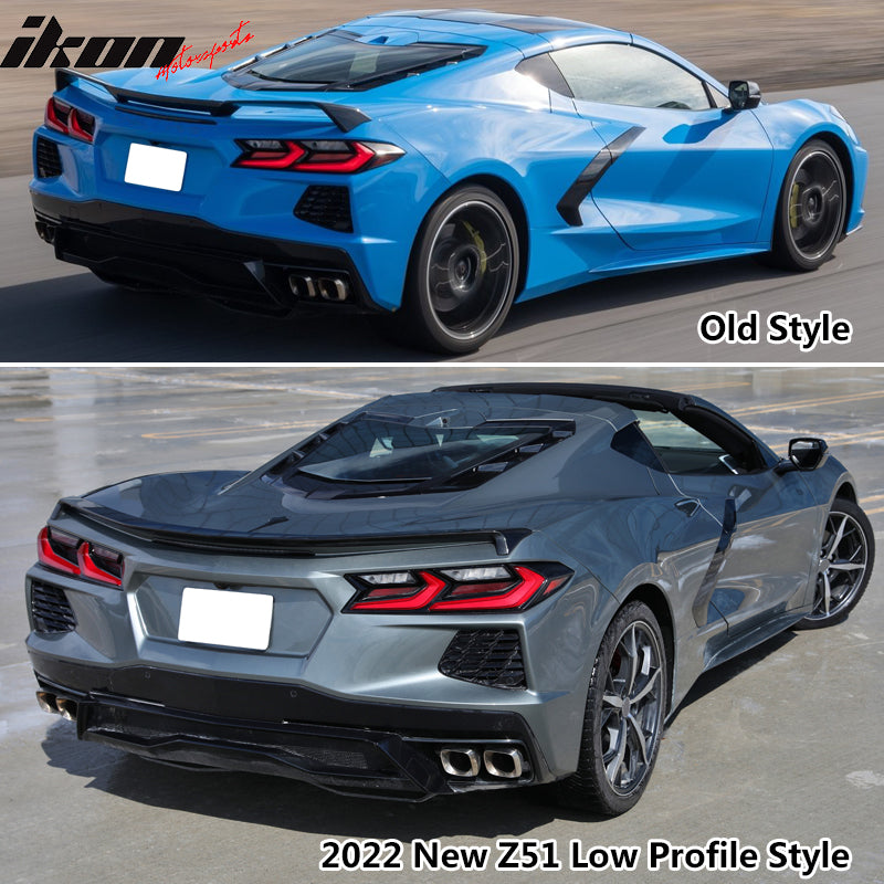 Glossy Black Rear Trunk Spoiler For 2020-2025 Corvette C8 - Z51 Style