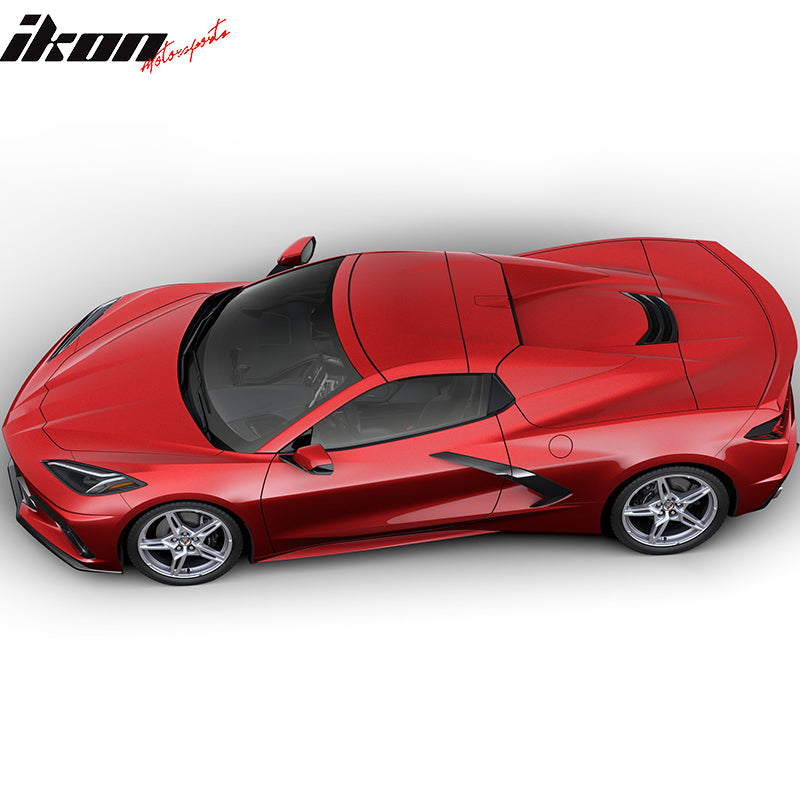 IKON MOTORSPORTS, Trunk Spoiler Compatible With 2020-2022 Chevy Corvette C8 Stingray, 2022 New Z51 Low Profile Style ABS Car Exterior Rear Spoiler Wing Tail Lid, 2021
