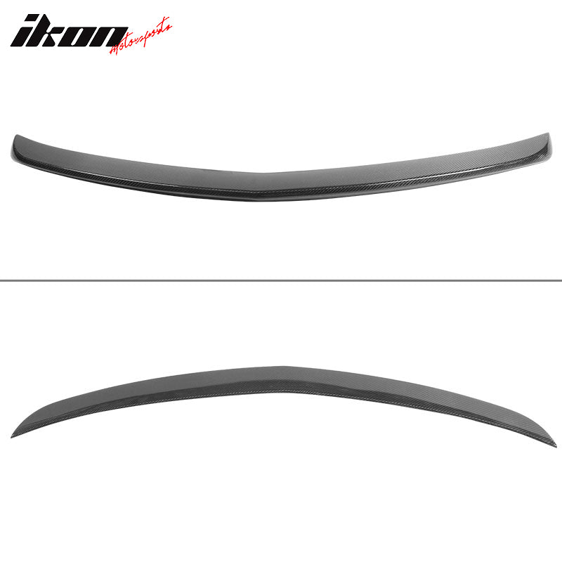 IKON MOTORSPORTS, Trunk Spoiler Compatible With 2020-2024 Cadillac CT5, OE Style Carbon Fiber Rear Trunk Tailgate Spoiler Wing Flap Lip 1 PCS