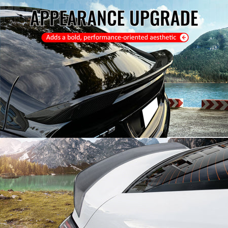 Fits 20-26 Cadillac CT5 V Blackwing Carbon Fiber Print Trunk Spoiler Wing ABS