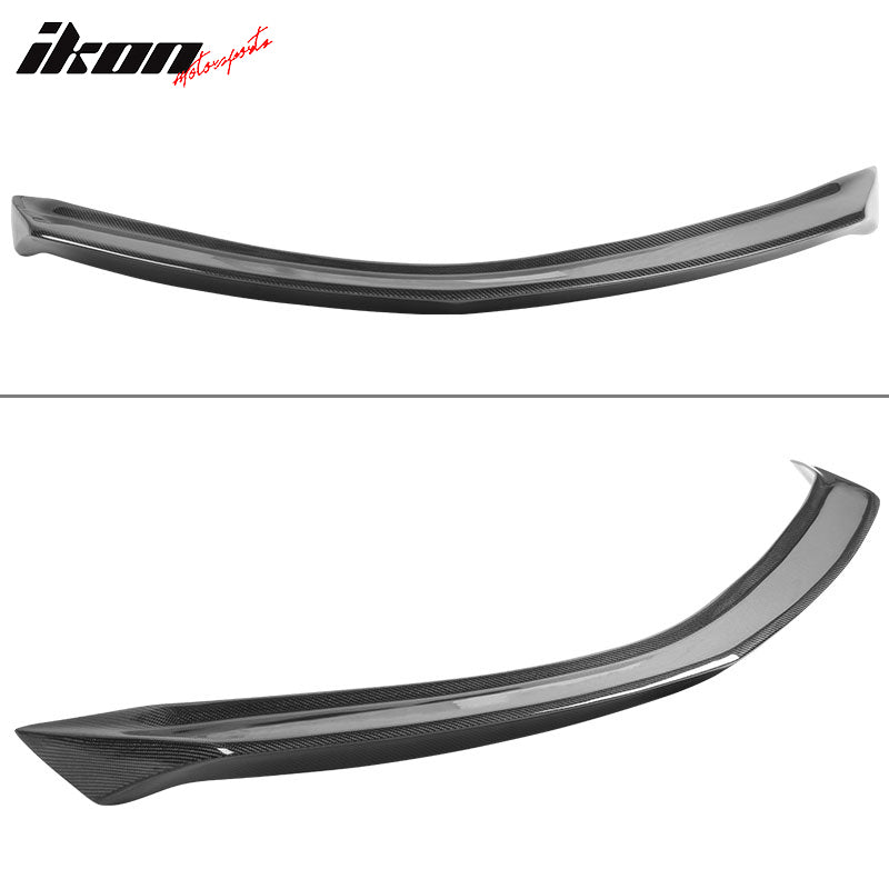 IKON MOTORSPORTS, Trunk Spoiler Compatible With 2020-2024 Cadillac CT5, V Style Carbon Fiber Rear Trunk Tailgate Spoiler Wing Flap Lip 1 PCS