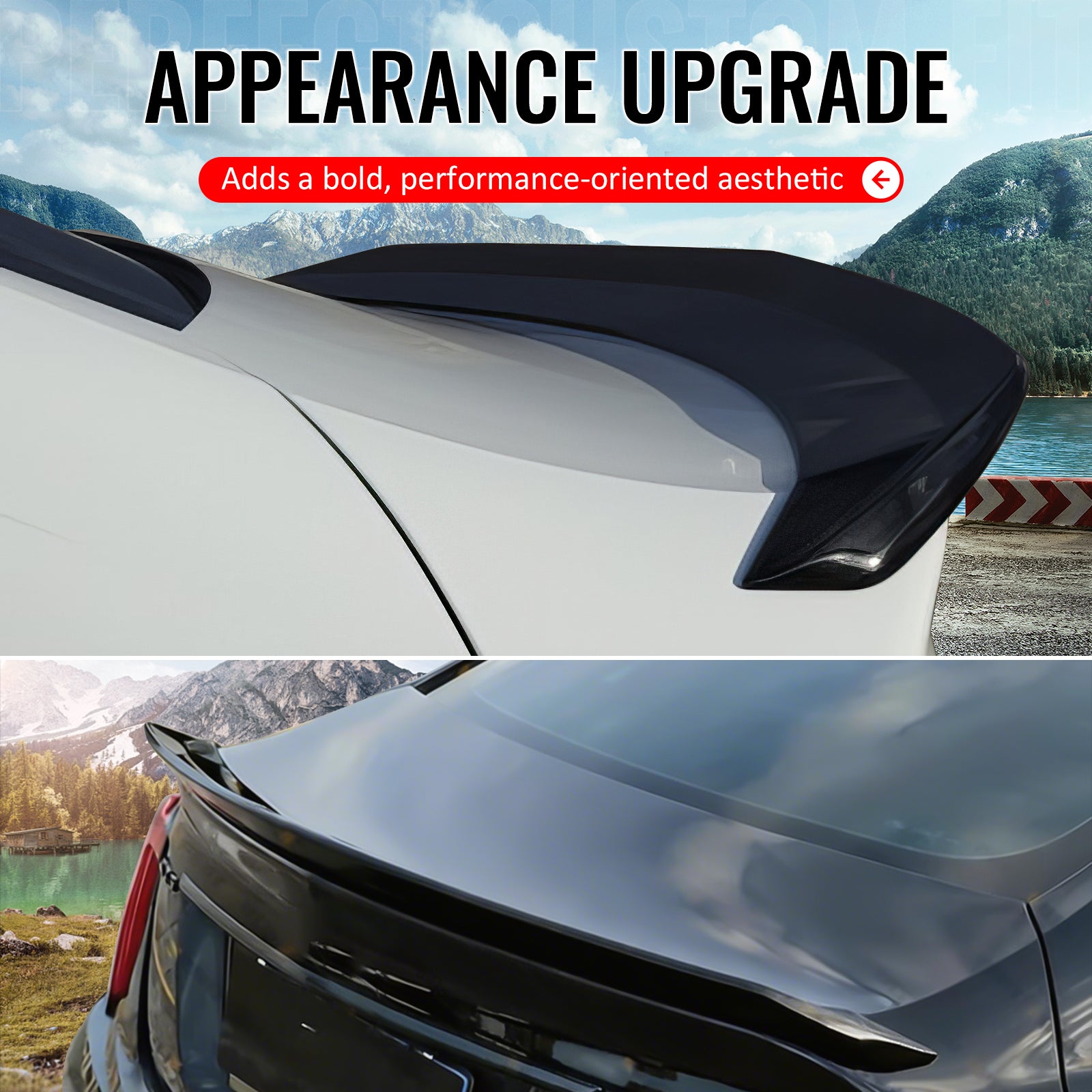 For 20-26 Cadillac CT5 V Blackwing Style Gloss Black Rear Trunk Spoiler Wing ABS