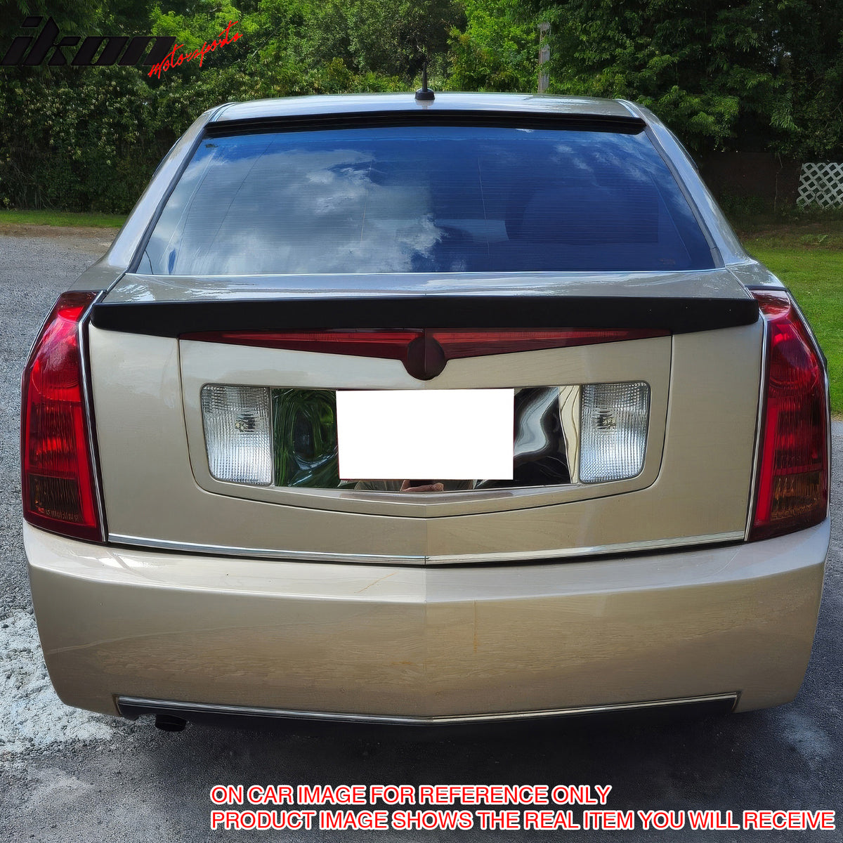 Pre-painted Trunk Spoiler Compatible With 2003-2007 Cadillac CTS, Factory Style ABS Painted Matte Black Flush Mount Boot Lip Rear Spoiler Wing Deck Lid Other Color Available By IKON MOTORSPORTS