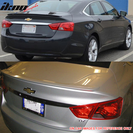 Pre-Painted Trunk Spoiler Compatible With 2014-2021 Chevy Impala, Factory Style Painted #WA8555 Black ABS Trunk Boot Lip Spoiler Wing Add On Deck Lid Other Color Available By IKON MOTORSPORTS