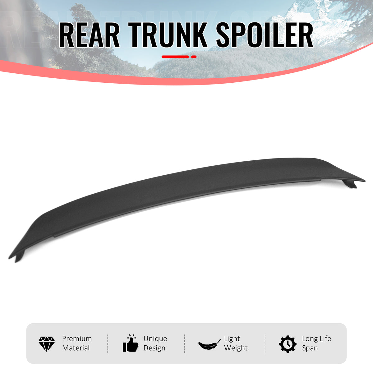 Fits 15-23 Dodge Charger Redeye Style Matte Black Rear Trunk Spoiler Wing ABS