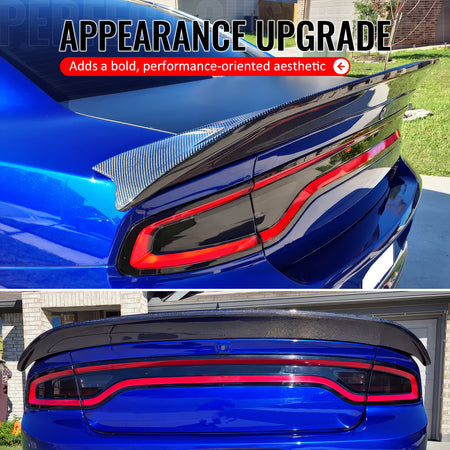 Fits 15-23 Dodge Charger Redeye Carbon Fiber Print Rear Trunk Spoiler Wing ABS