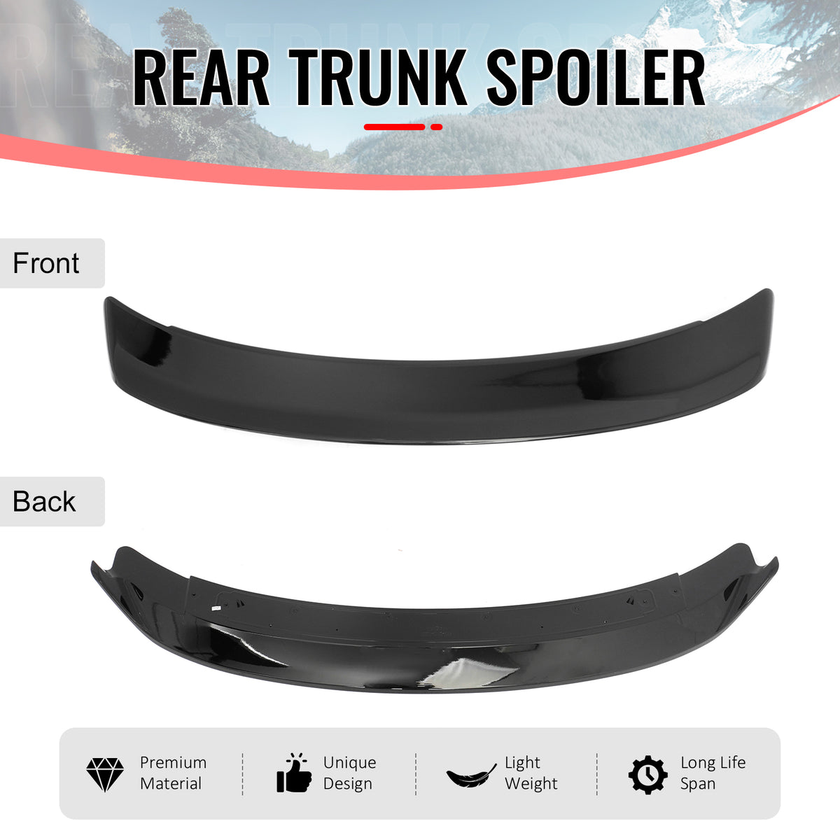 Fits 15-23 Dodge Charger Redeye Style Gloss Black Rear Trunk Spoiler Wing ABS