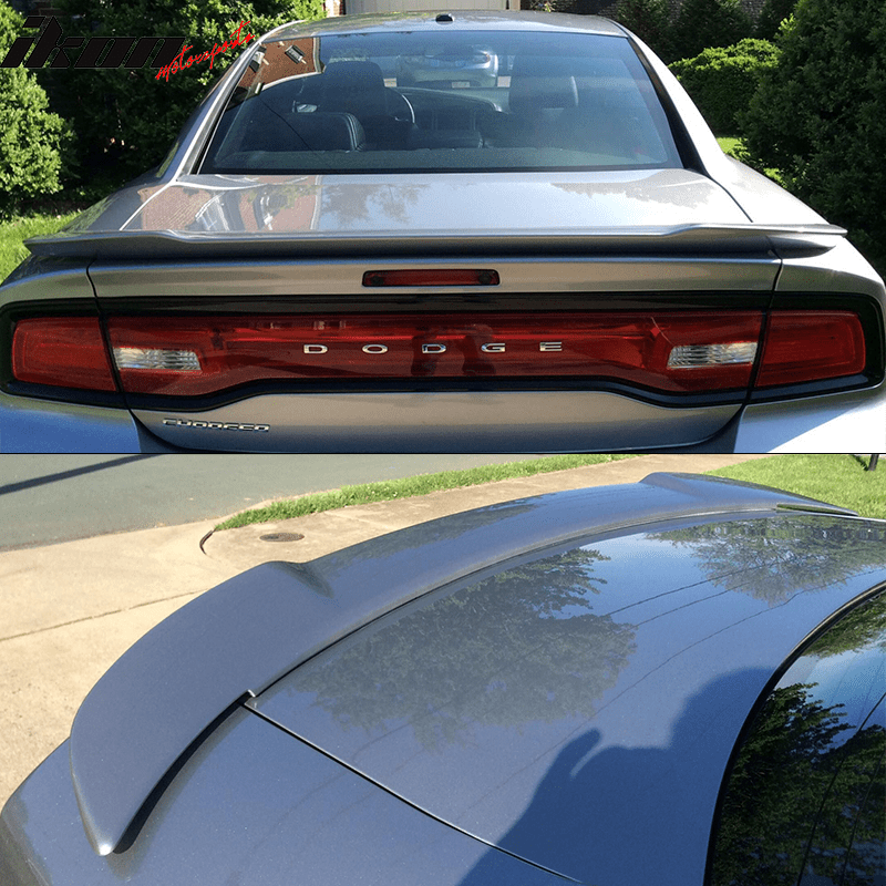 Compatible With 2011-2014 Dodge Charger SRT8 RT Hellcat Trunk Spoiler - Matte Black ABS