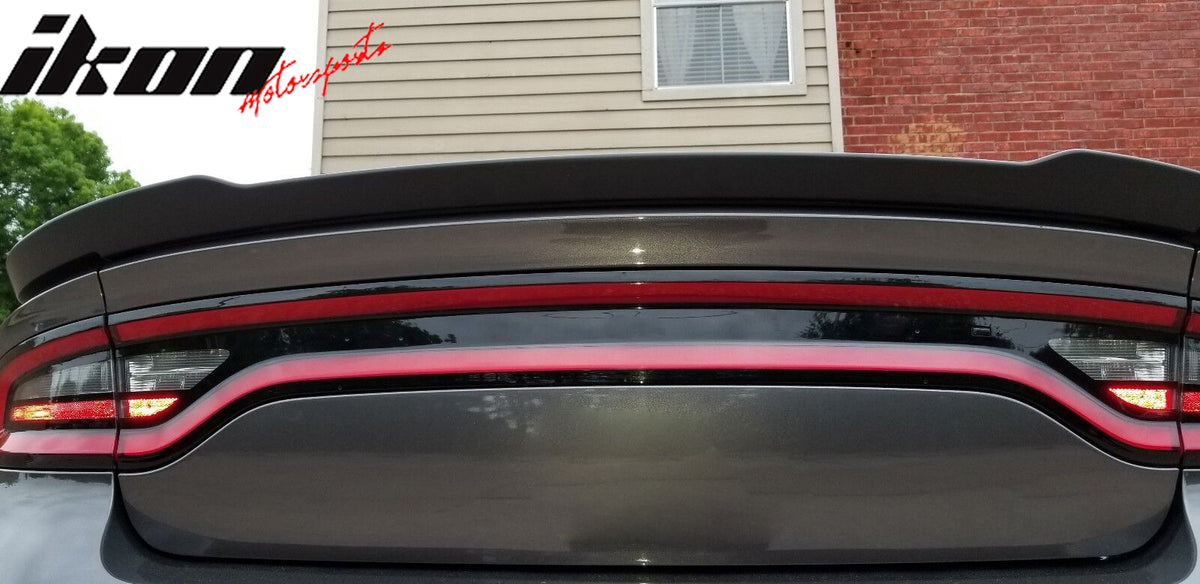 Fits 15-23 Dodge Charger SRT8 Hellcat Style Rear Trunk Spoiler ABS Matte Black