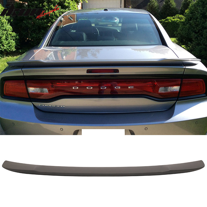 2015-2023 Dodge Charger SRT Hellcat Matte Black Trunk Spoiler Lip ABS