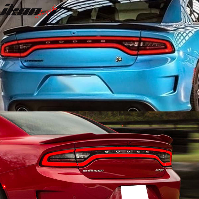 Compatible With 2015-2023 Dodge Charger SRT8 Hellcat Rear Trunk Spoiler Matte Black Finish ABS