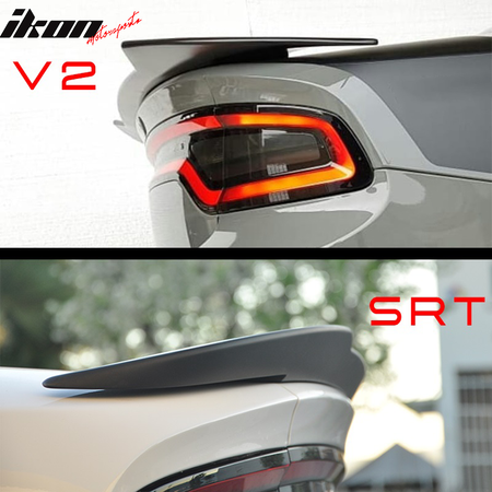 Fits 15-23 Dodge Charger SRT8 Hellcat Style Rear Trunk Spoiler ABS Matte Black