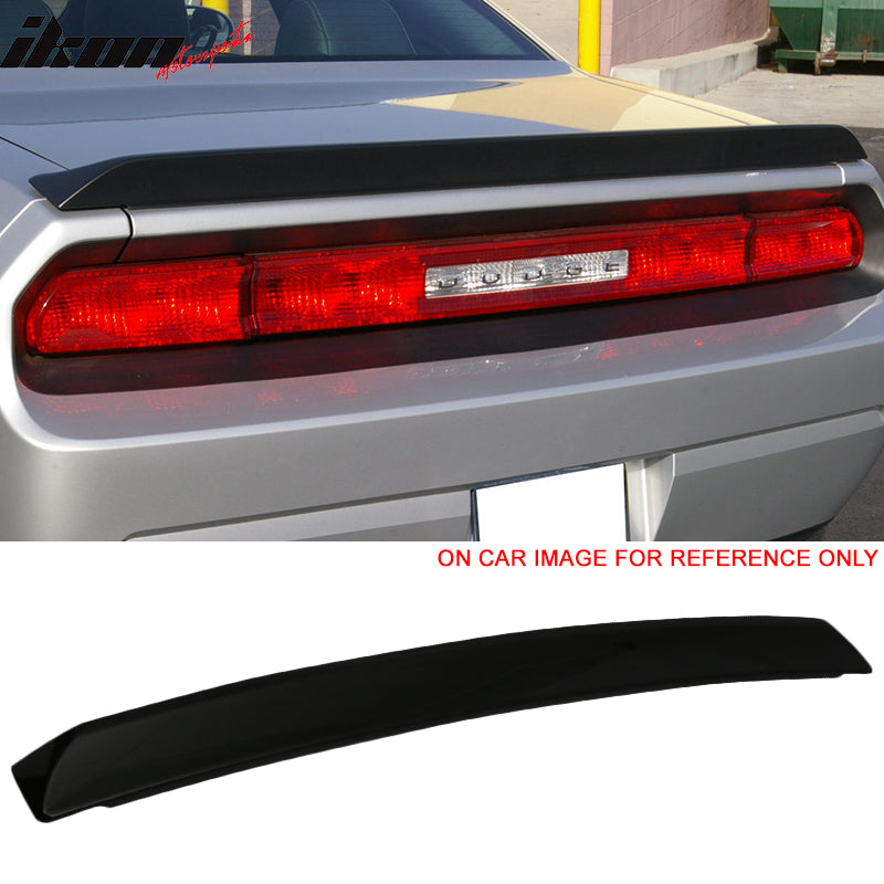 2008-23 Dodge Challenger Painted #PX8 Black Deck Rear Spoiler Wing ABS