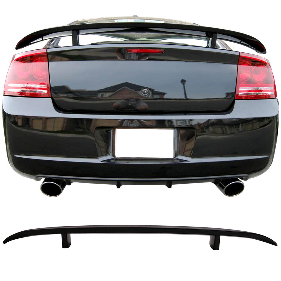 Pre-Painted Trunk Spoiler Compatible With 2006-2010 Dodge Charger, Rear Spoiler Wing other color available by IKON MOTORSPORTS, 2007 2008 2009
