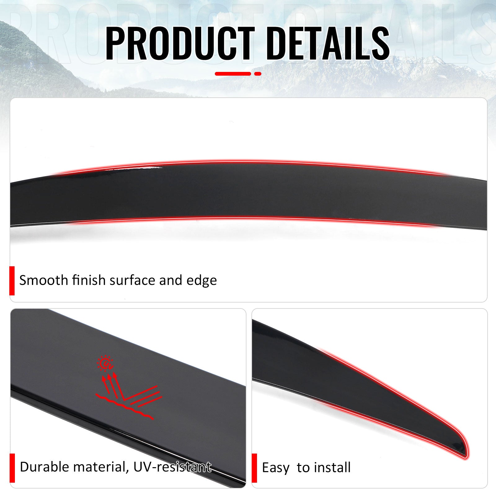 Fits 13-20 Ford Fusion Trunk Spoiler MP Style Rear Decklid Wing Gloss Black Lip