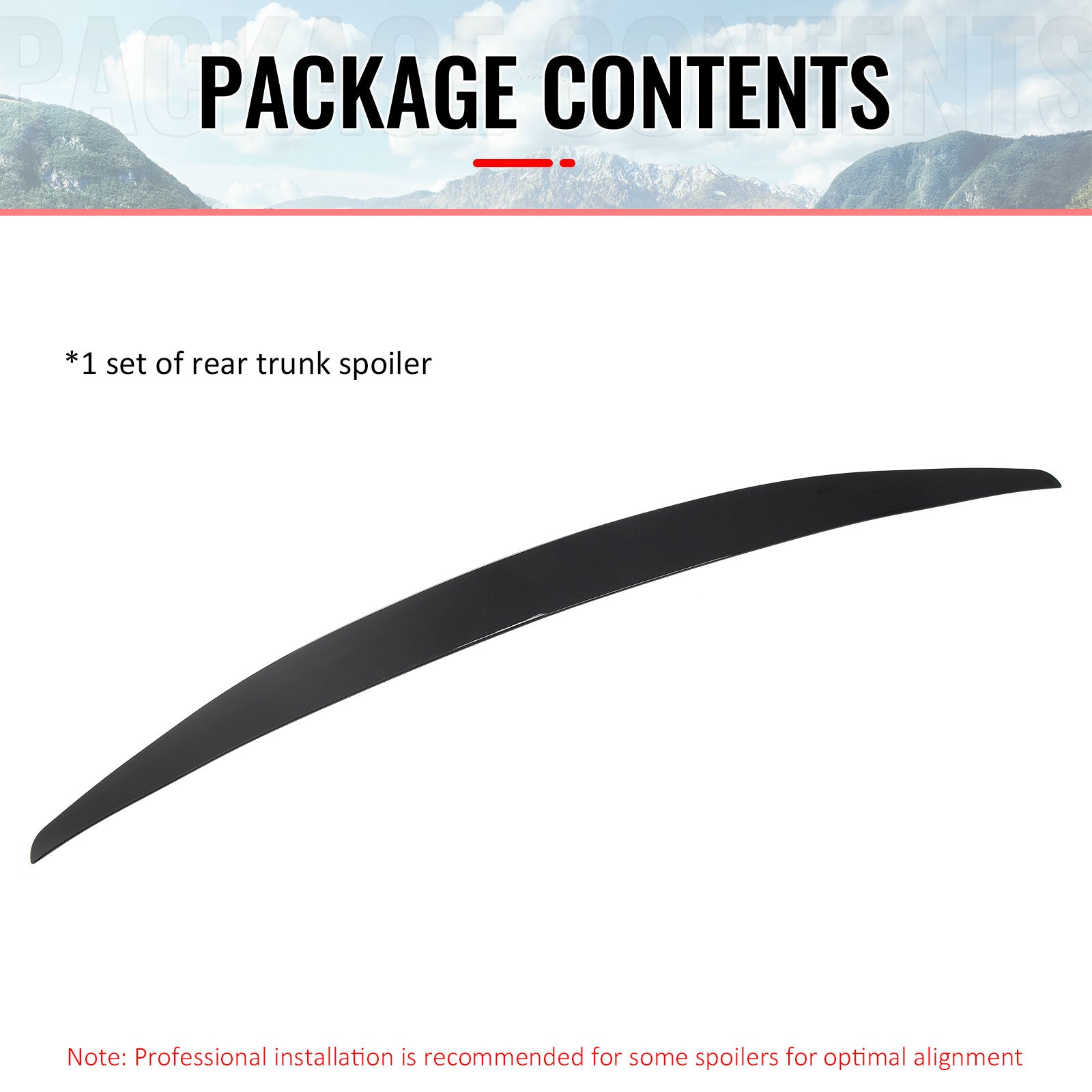 Fits 13-20 Ford Fusion Trunk Spoiler MP Style Rear Decklid Wing Gloss Black Lip