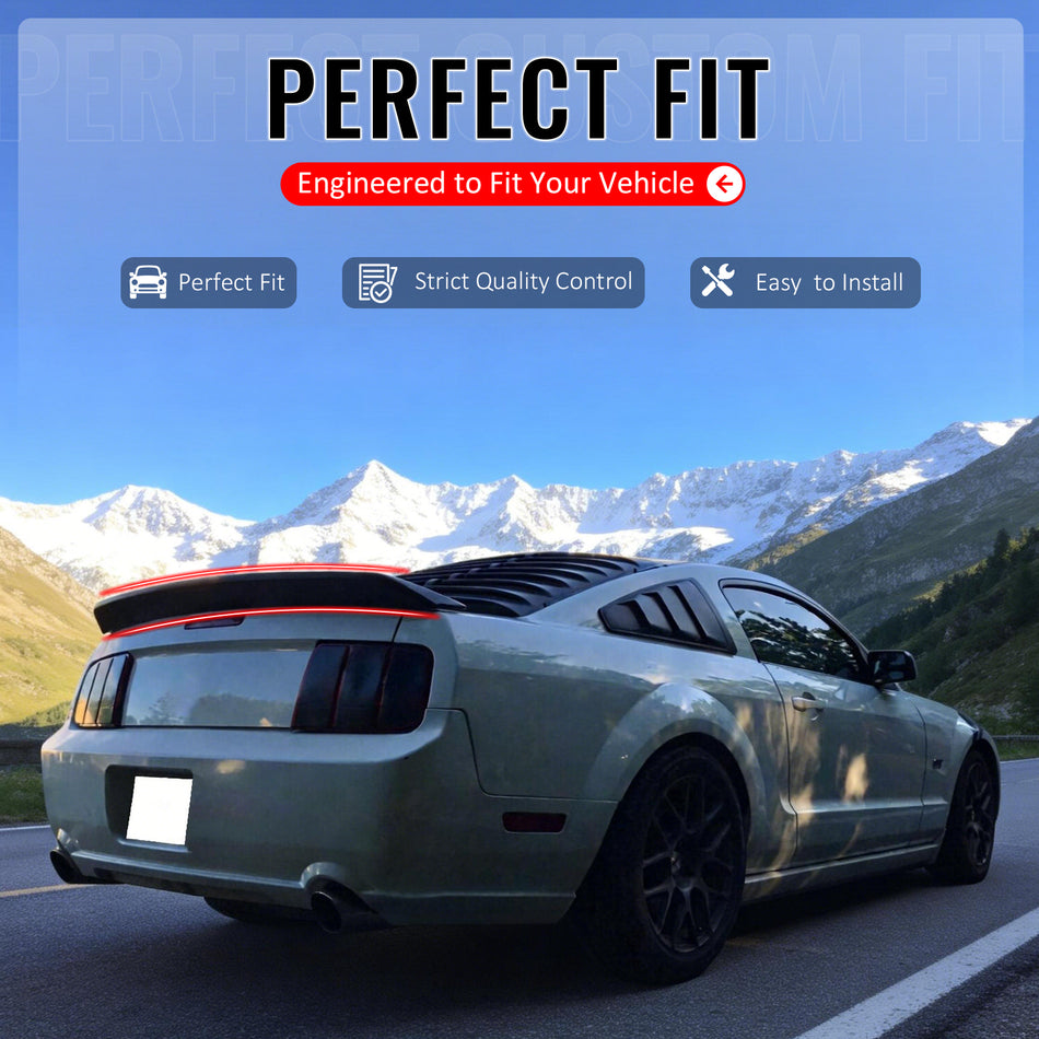 Fits 2005-2009 Ford Mustang Trunk Spoiler GT500 Style Matte Black ABS