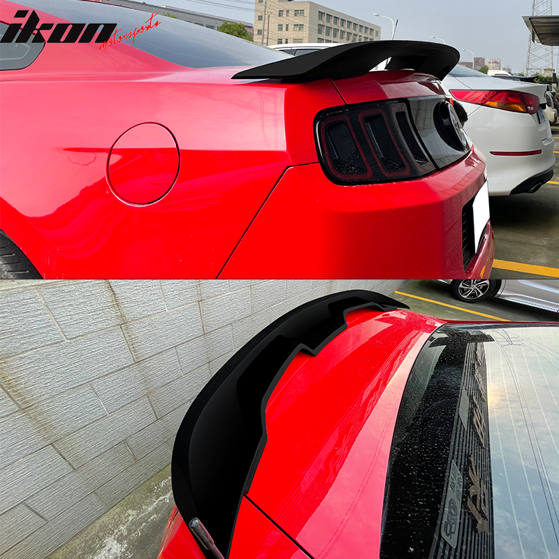 IKON MOTORSPORTS, Trunk Spoiler Compatible With 2010-2014 Ford Mustang, Painted ABS Plastic 2020 GT500 Style Rear Spoiler Wing, 2011 2012 2013