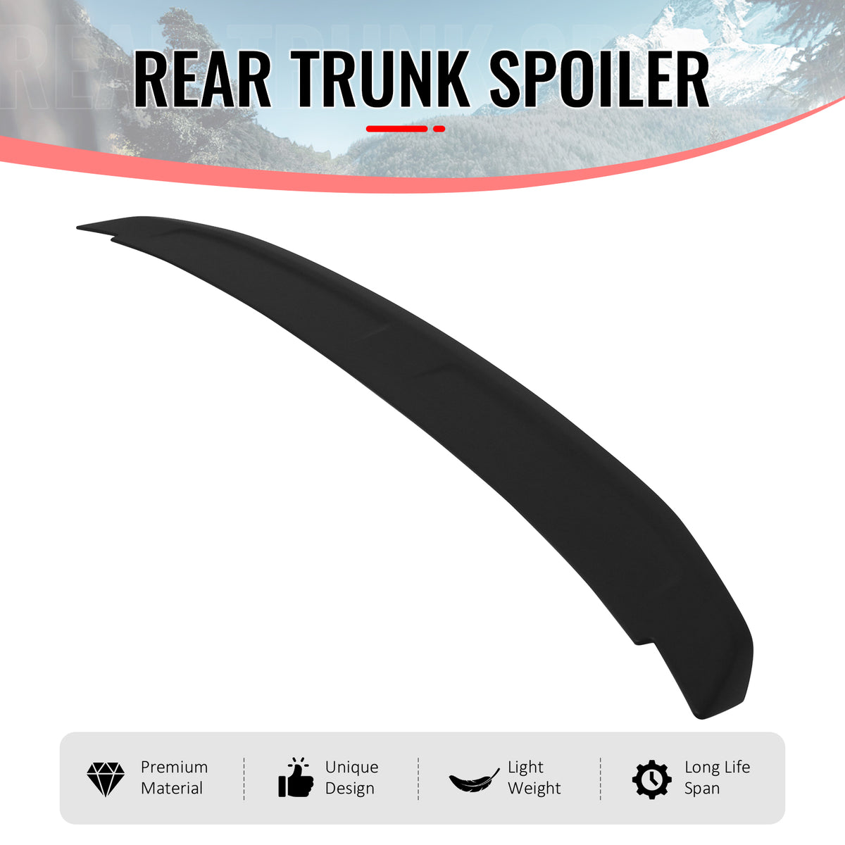 Fits 10-14 Ford Mustang OE Style Rear Trunk Spoiler Wing Lip ABS Matte Black
