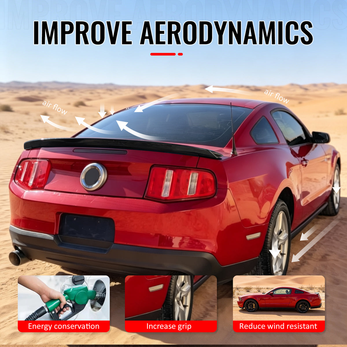 Fits 10-14 Ford Mustang OE Style Rear Trunk Spoiler Wing Lip ABS Matte Black