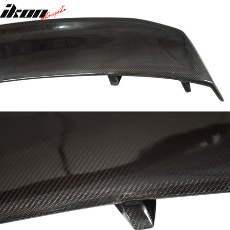 IKON MOTORSPORTS, Trunk Spoiler Compatible With 2010-2014 Ford Mustang , Matte Carbon Fiber LS Style Rear Spoiler Wing, 2011 2012 2013