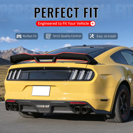 Fits 2015-2023 Ford Mustang Unpainted DarkHorse Trunk Spoiler Wicker Bill