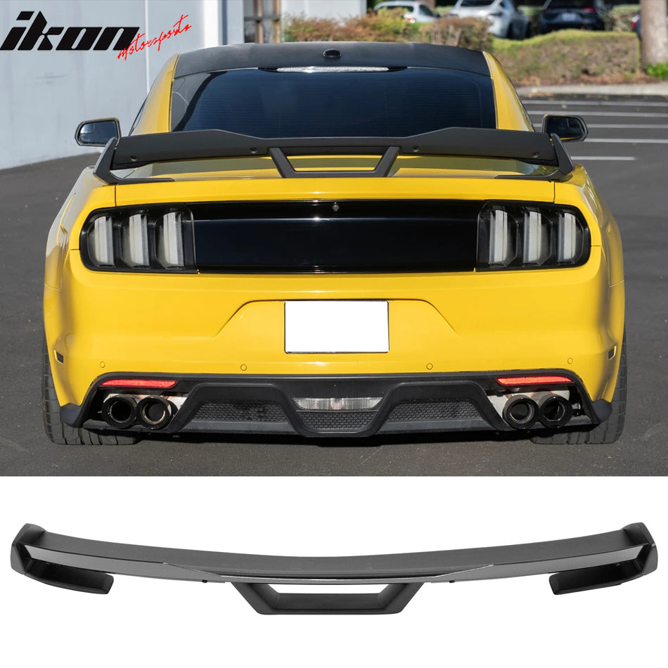 2015-2023 Ford Mustang DarkHorse Style Trunk Spoiler W/ Gurney Flap Unpainted ABS