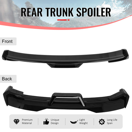 Fits 15-23 Mustang DarkHorse Trunk Spoiler Wickerbill Gloss Black Rear Wing ABS