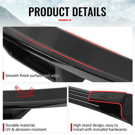 Fits 15-23 Mustang DarkHorse Trunk Spoiler Wickerbill Gloss Black Rear Wing ABS