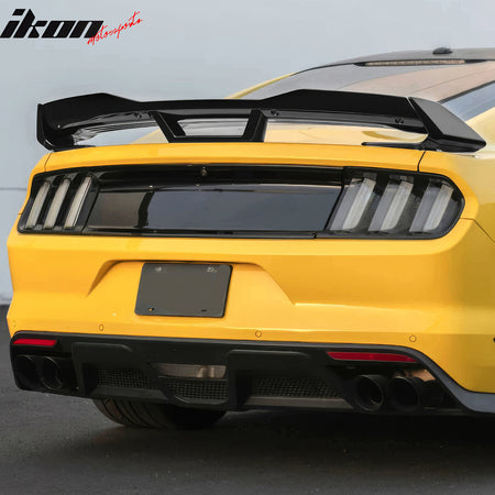 Fits 15-23 Mustang DarkHorse Trunk Spoiler Wickerbill Gloss Black Rear Wing ABS