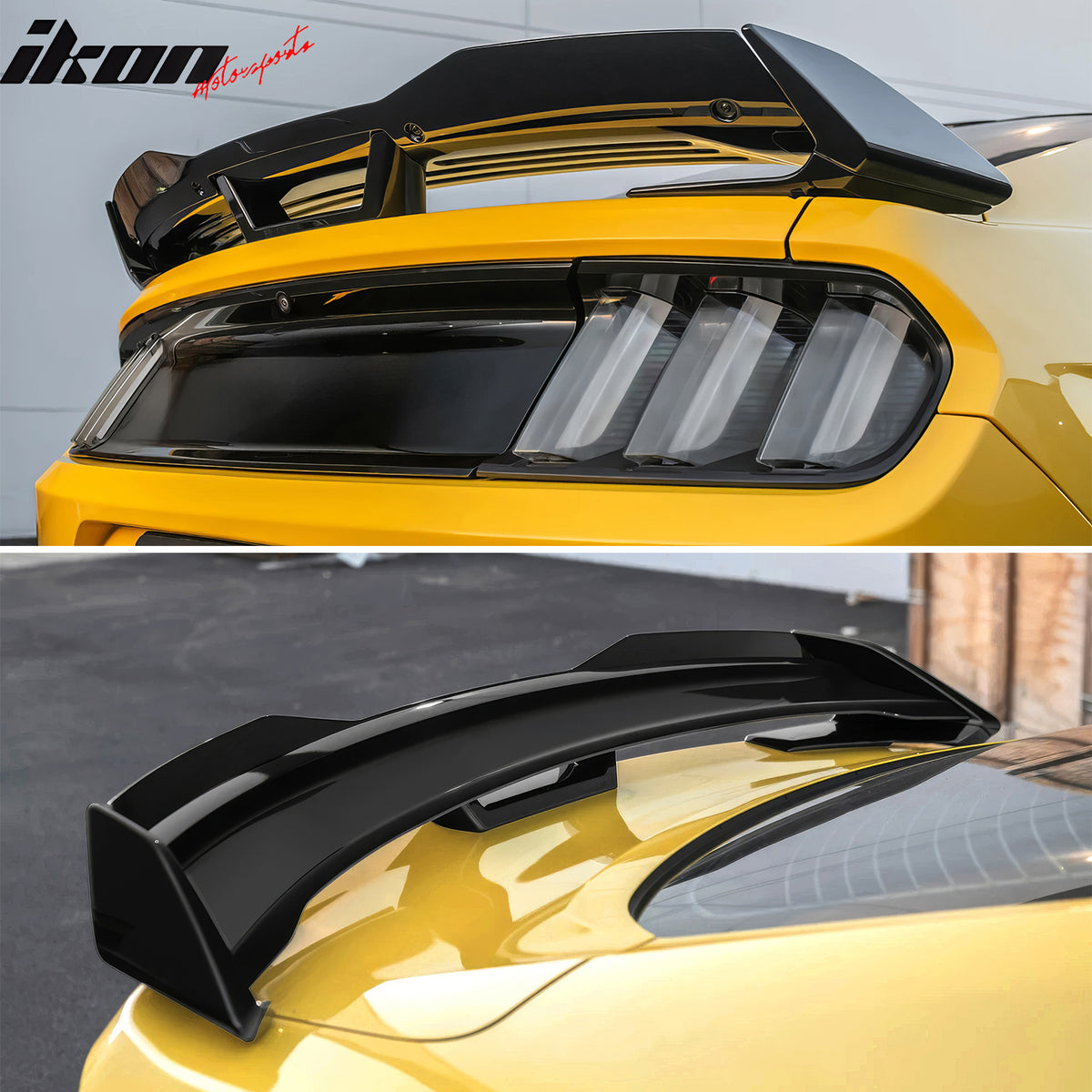Fits 15-23 Mustang DarkHorse Trunk Spoiler Wickerbill Gloss Black Rear Wing ABS