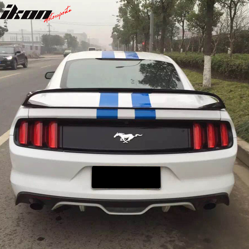 Pre-Painted Trunk Spoiler Compatible With 2015-2023 Ford Mustang, GT350 GT350 Style ABS Plastic Rear Spoiler Wing Tail Lid Finnisher Deck Lip Other Color Availble by IKON MOTORSPORTS, 2016 2017